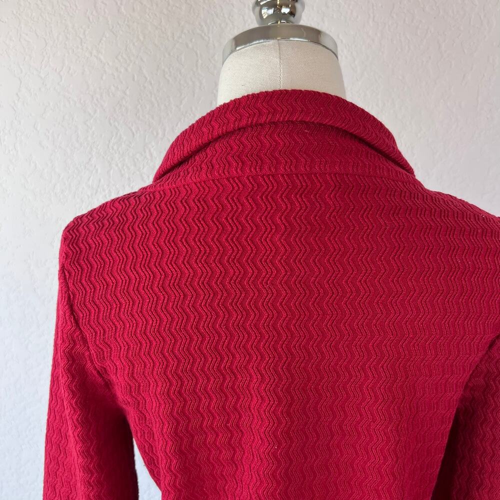 Vintage Y2K INC Silk Blend Button Up Jacket 3/4 Sleeve Collared sz Large Cottage - Picture 7 of 9